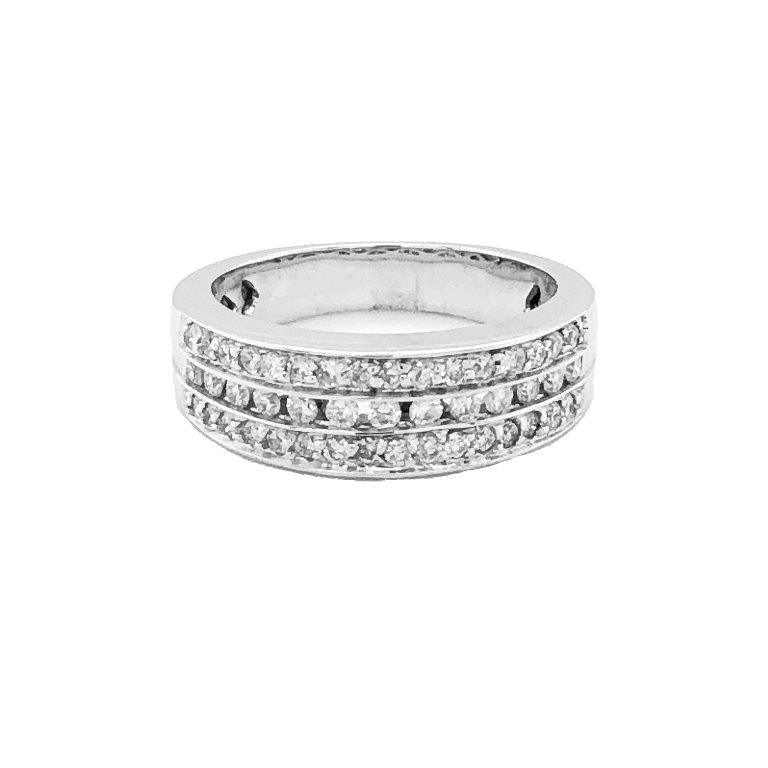 0.60 Ct TDW Multi Diamond 14K White Gold Anniversary Band