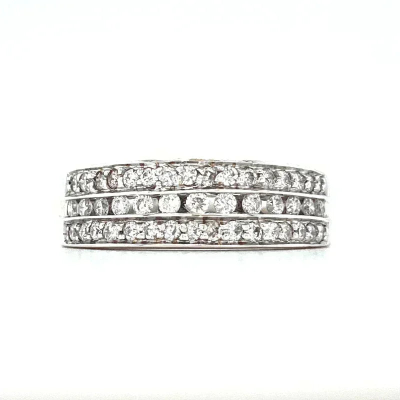 0.60 Ct TDW Multi Diamond 14K White Gold Anniversary Band