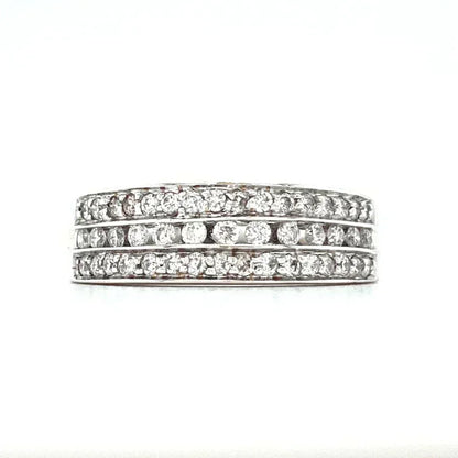 0.60 Ct TDW Multi Diamond 14K White Gold Anniversary Band