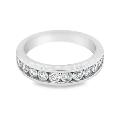 14K White Gold 1.00CT Ten Diamond Anniversary Band