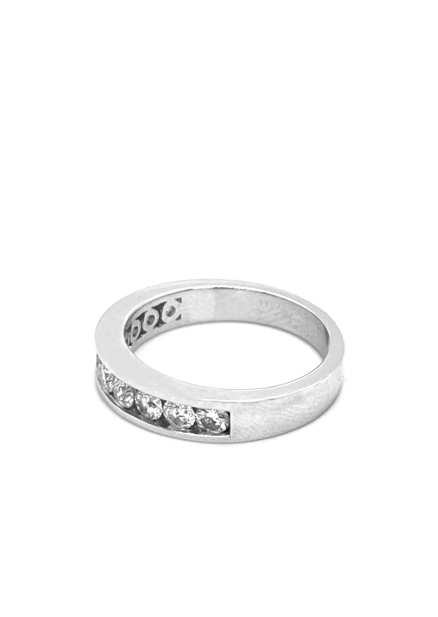 14K White Gold 0.75CT Nine Diamond Anniversary Band