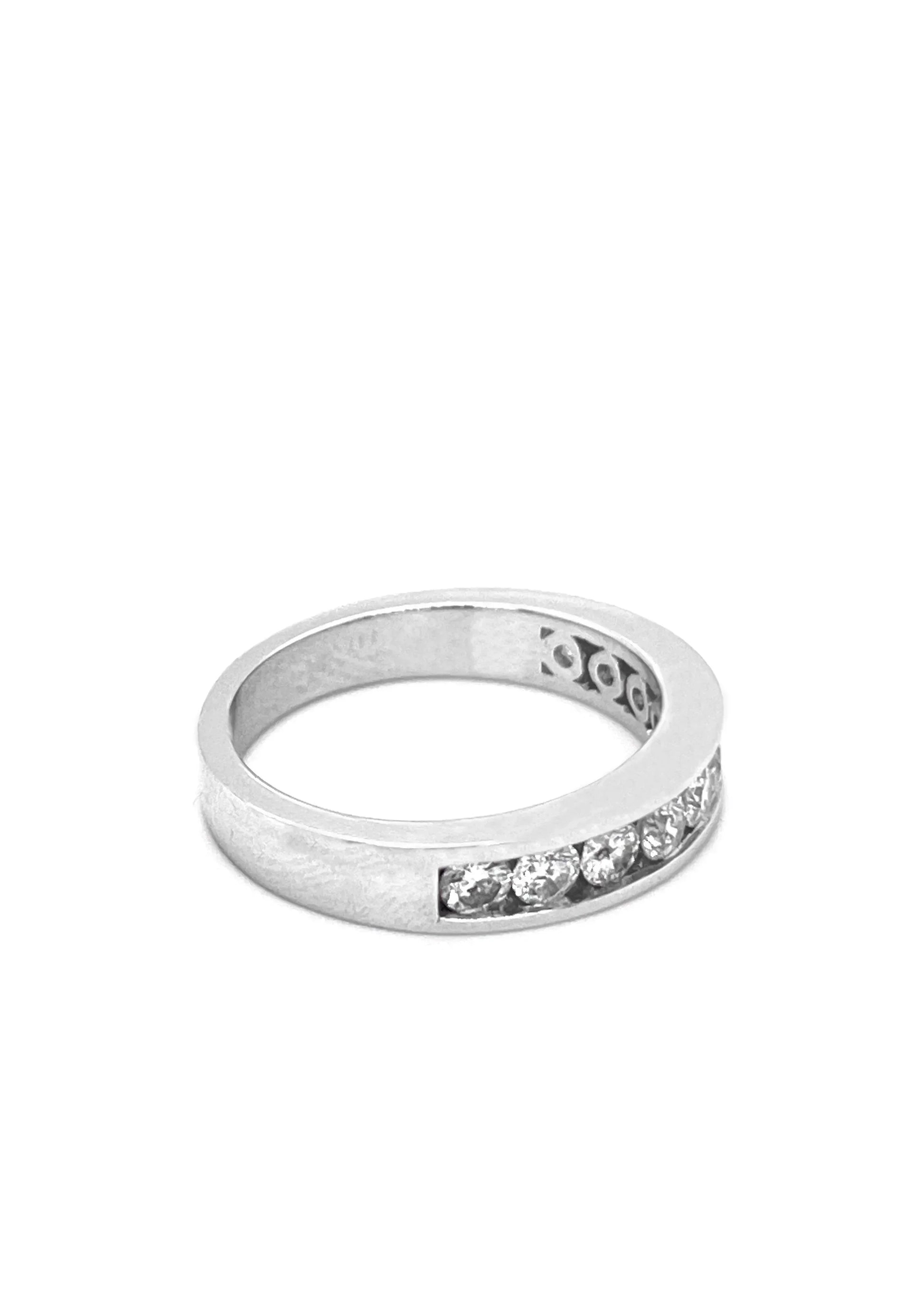 14K White Gold 0.75CT Nine Diamond Anniversary Band