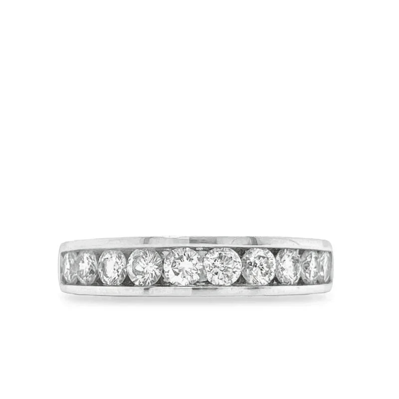14K White Gold 1.00CT Ten Diamond Anniversary Band