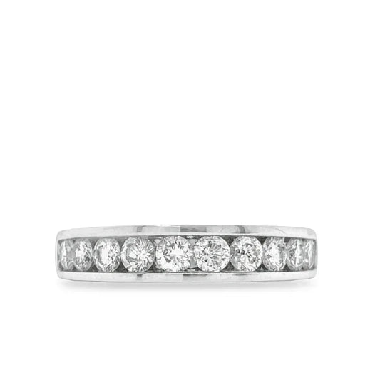 14K White Gold 1.00CT Ten Diamond Anniversary Band