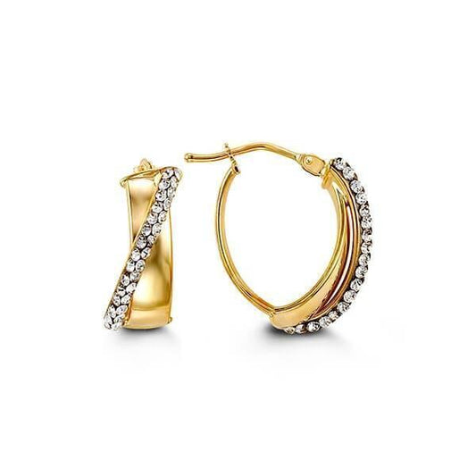 10K Yellow Gold Cz X Style Earrings