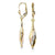 10K Yellow Gold Long Dangle Fish Hook Earrings