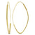 10K Yellow Gold Long Fancy Oval Hoop Earrings