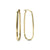 10K Yellow Gold Fancy Rectangular Long Hoop Earrings