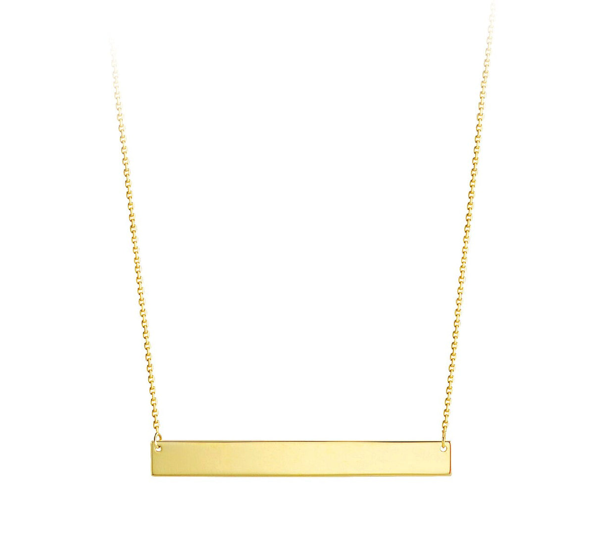 10K Yellow Gold Horizontal Bar Necklace