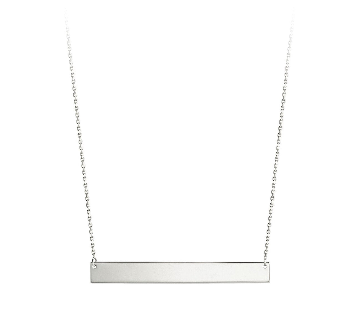 10K White Gold Horizontal Bar Necklace