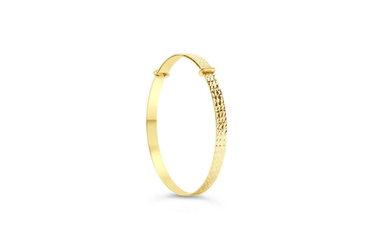 10k Yellow Gold Laser Cut Baby Bangle