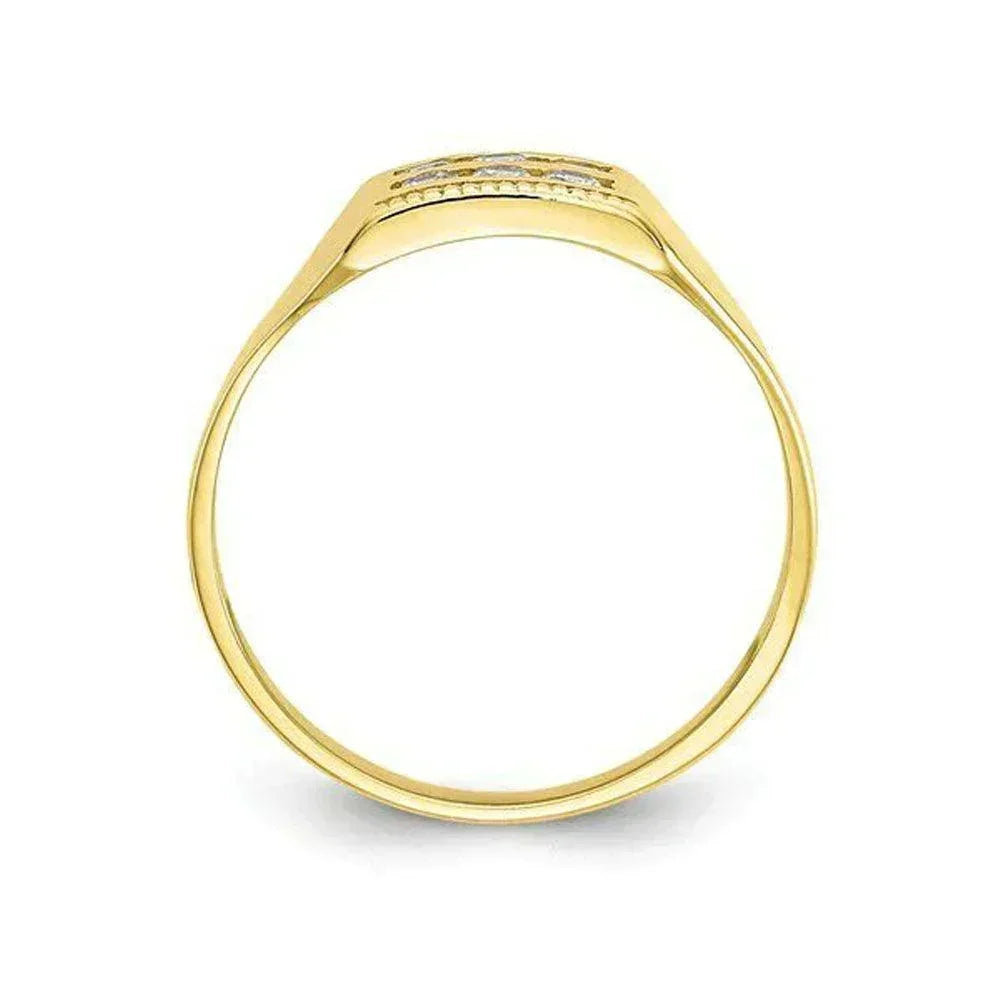 10k Yellow Gold High Polish CZ Baby Ring