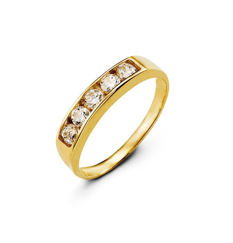 10k Yellow Gold CZ Ring For Babies