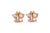 14k Yellow Gold Butterfly Shape Pink CZ Baby Earrings