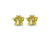14k Yellow Gold Butterfly Shape Green CZ Baby Earrings