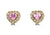 14K Yellow Gold Pink Heart Shape CZ Baby Earrings