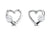 14k White Gold CZ Heart Shape Baby Earrings