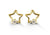 14k Yellow Gold Star Shape CZ Baby Earrings