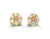 14K Yellow Gold Flower Shape CZ Baby Earrings