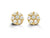 14K Yellow Gold Flower Shape CZ Baby Earrings