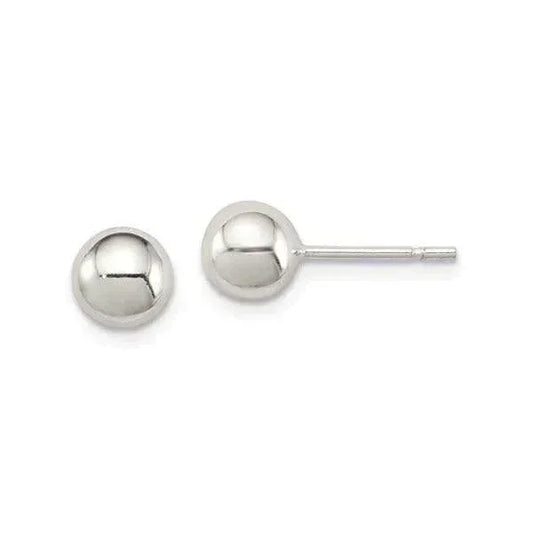 14K White Gold Pearl Stud Earrings