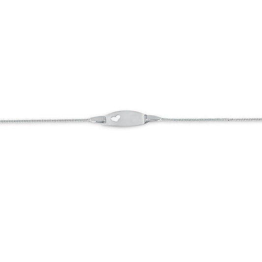 10K White Gold Heart Baby Bracelet