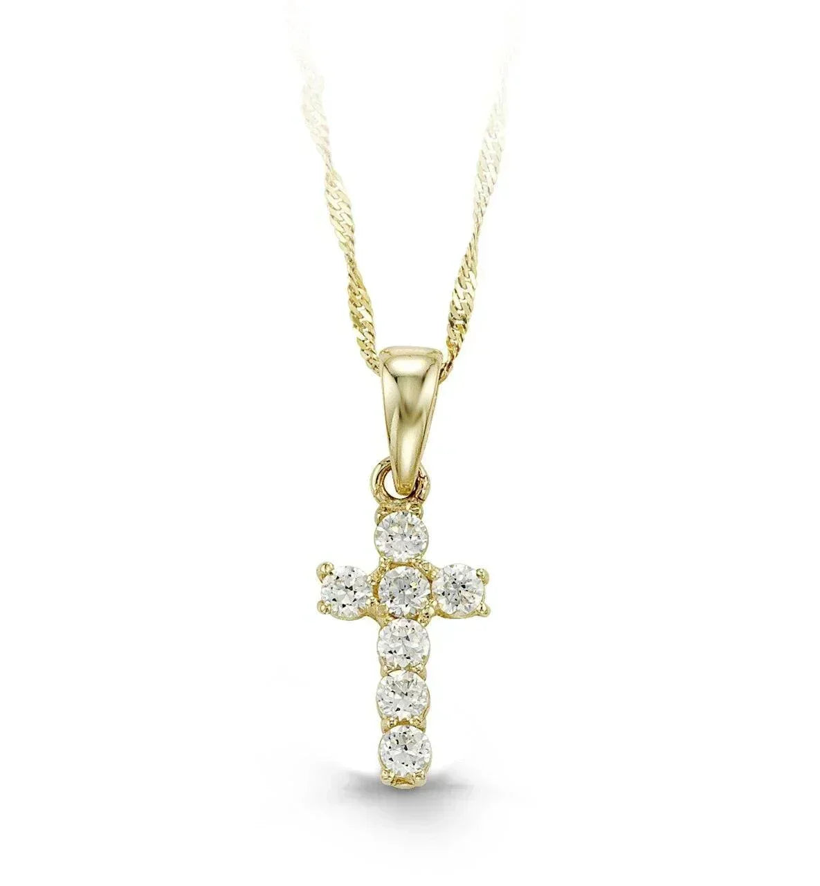 10K Yellow Gold Cross Baby Pendant