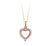10K Rose Gold CZ Hear Pendant with Chain