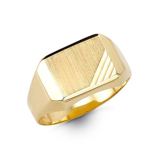 10K Yellow Gold Men Signet Ring