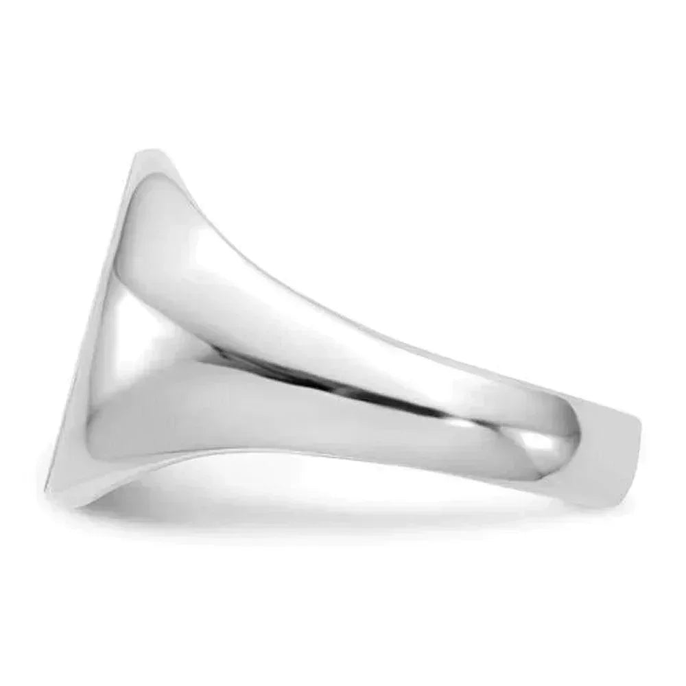 10K White Gold Mens Oval-Shaped Signet Ring