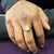 10K Yellow Gold Mens Signet With Diamond Cut Ring