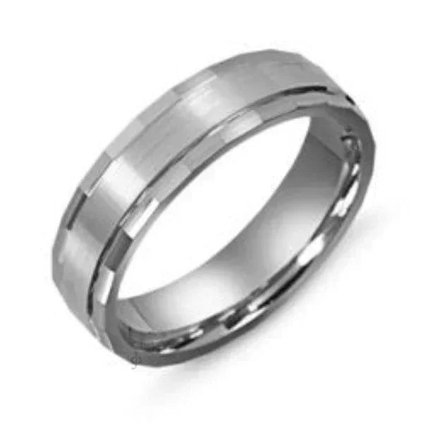 Sterling Silver Men's 6mm Fancy Wedding Band