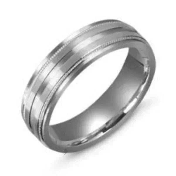 Sterling Silver Men's 6mm Fancy Wedding Band