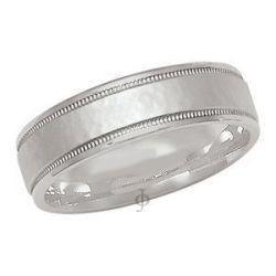 Sterling Silver Men's 6mm Fancy Wedding Band