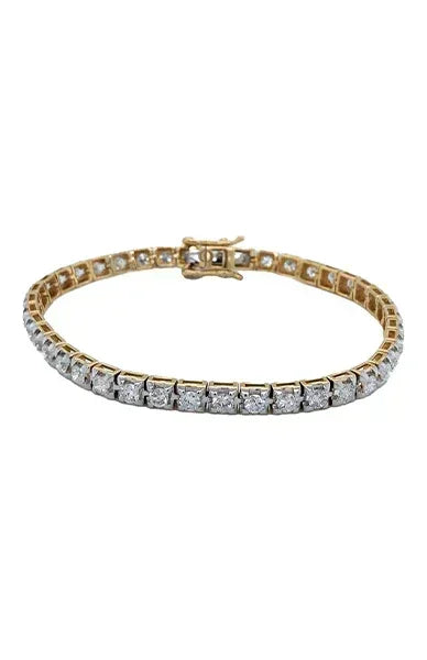 14k Yellow Gold 4.00TDW Diamond Claw Set Tennis Bracelet