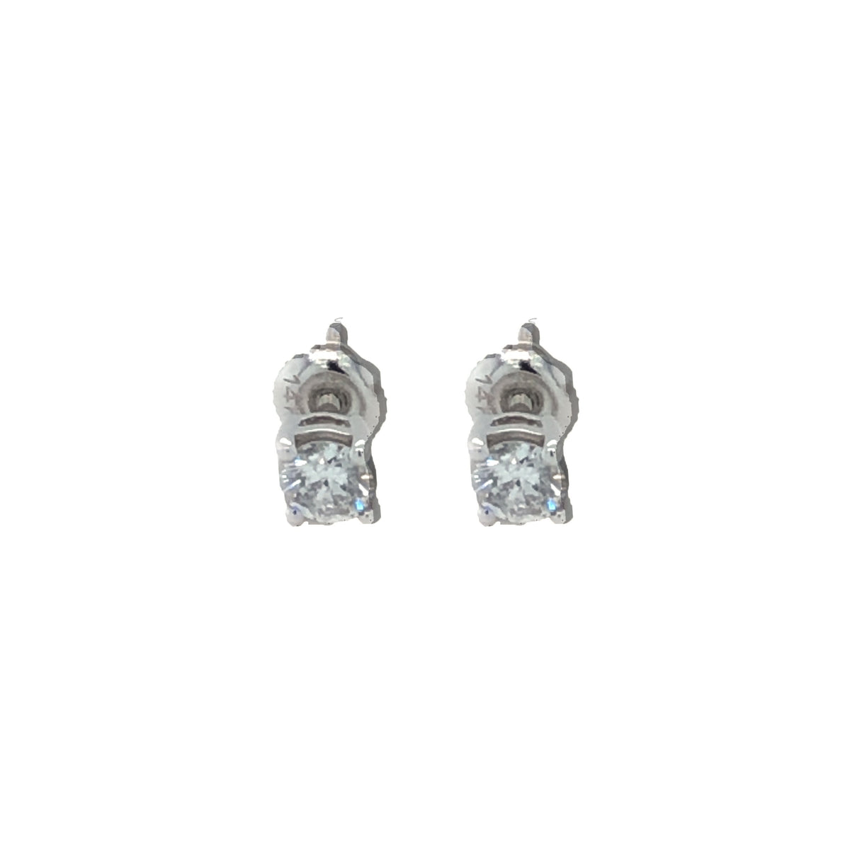 14k White Gold 0.20TDW Diamond Solitaire Stud Earrings