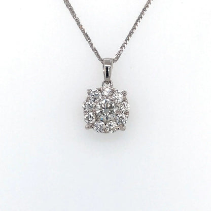 14K White Gold 1.00TDW Diamond Imperial Pendant