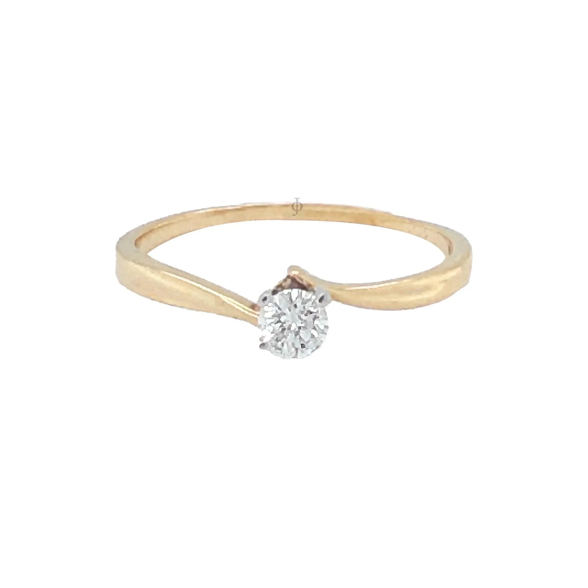 10K Yellow Gold 0.20CT Diamond Solitaire Engagement Ring