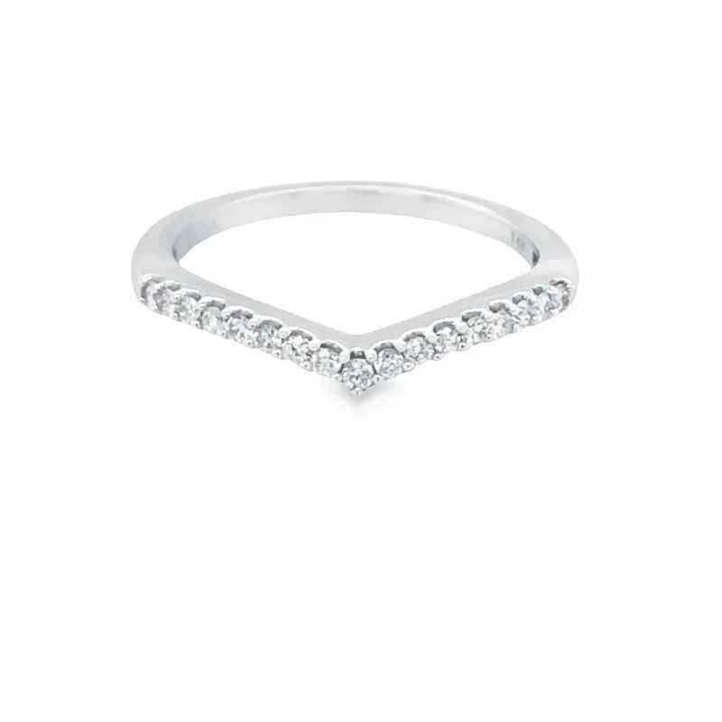 14K White Gold 0.15TDW Semi-Eternity Wedding Band