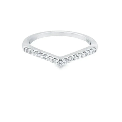 14K White Gold 0.15TDW Semi-Eternity Wedding Band