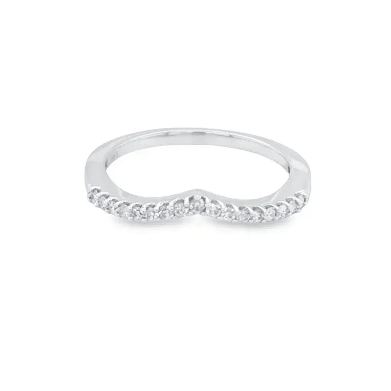 14K White Gold 0.15TDW Semi-Eternity Wedding Band