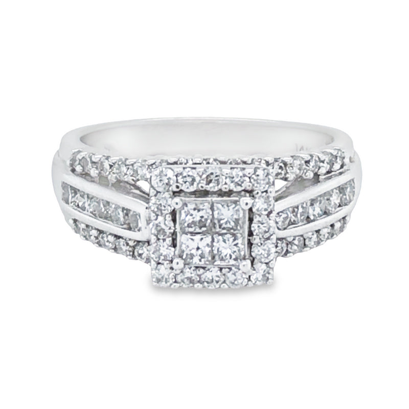 Quad princess clearance cut diamond ring