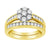 1.00TDW Sparkling Diamond Bridal Set in 10K Yellow Gold