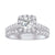 1.50TDW Diamond 14K White Gold Three Piece Halo Bridal Set