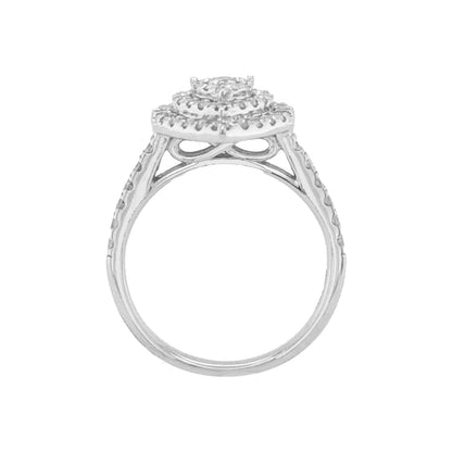 10k White Gold1.00TDW Pear Shape Diamond Multi Halo Wedding Set