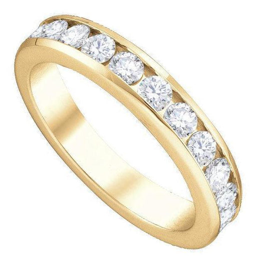10K Yellow Gold 0.50TDW Diamond Channel Set Semi Eternity Wedding Band