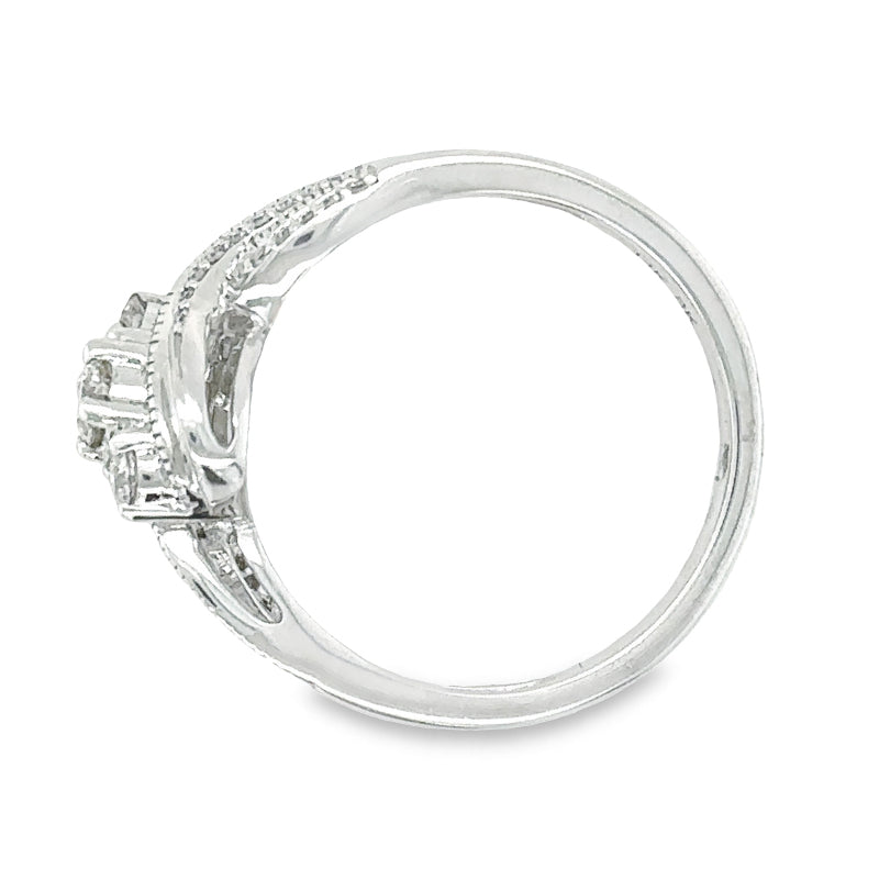 14K White Gold Diamond Engagement Ring with 0.33 Total Diamond Weight