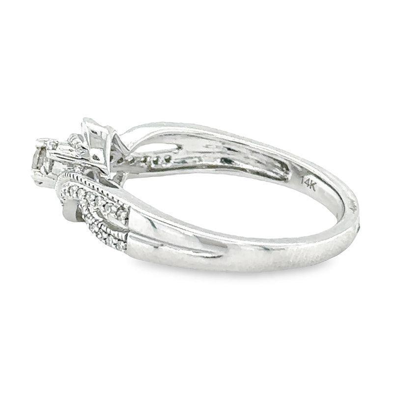 14K White Gold Diamond Engagement Ring with 0.33 Total Diamond Weight