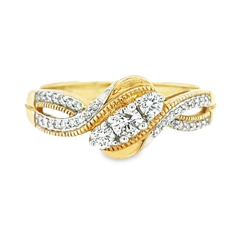 14K Yellow Gold Diamond Engagement Ring with 0.33 Total Diamond Weight