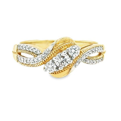 14K Yellow Gold Diamond Engagement Ring with 0.33 Total Diamond Weight